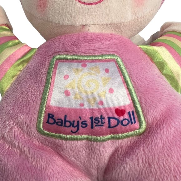 Fisher Price Brilliant Basics Babys 1st Doll Soft Stuffed Plush Pink Rattle Toy - Picture 7 of 8